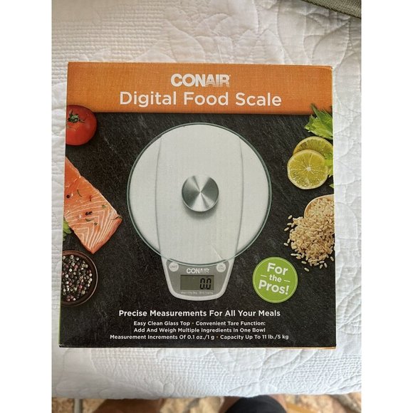 CONAIR Professional DIGITAL FOOD SCALE Glass Top Up To 11 lbs CNF130 NEW In BOX - Picture 3 of 3